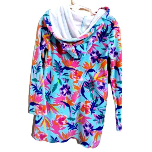 Lands' End XS Multicolor Long Sleeve Hoodie Cover-up Pullover Kangaroo Pocket - Picture 4 of 6